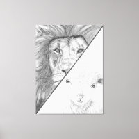 Leeuw en het lam canvas