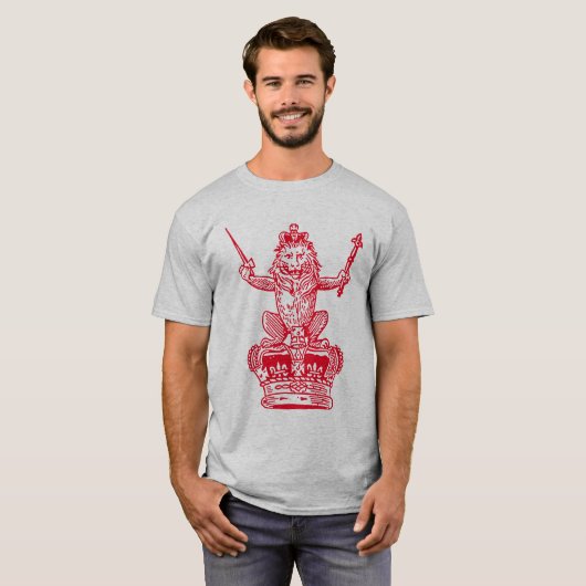 Leeuw en Kroon - Rood T-shirt (Voorkant volledig)