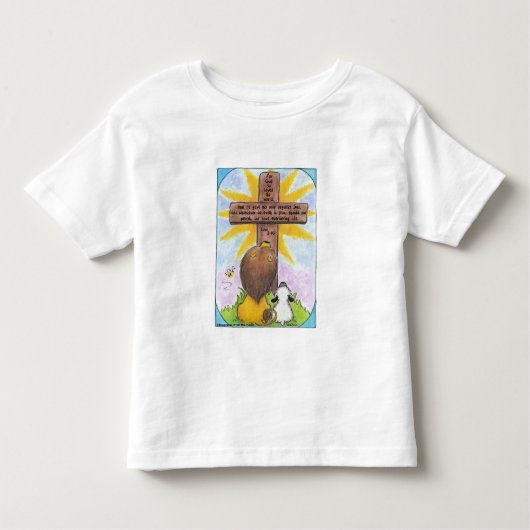 Leeuw en Lam aan het Kruis Kinder Shirts (Voorkant)