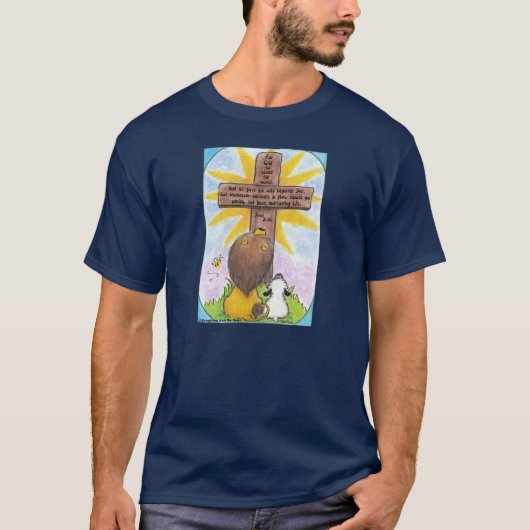 Leeuw en Lam aan het Kruis T-shirt (Voorkant)