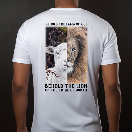 Leeuw en Lam aanpasbaar wit T-shirt