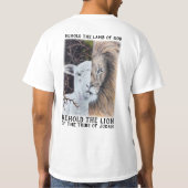 Leeuw en Lam aanpasbaar wit T-shirt (Achterkant)