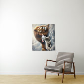 Leeuw en Lam Art Tapestry Wandkleed (In situ)