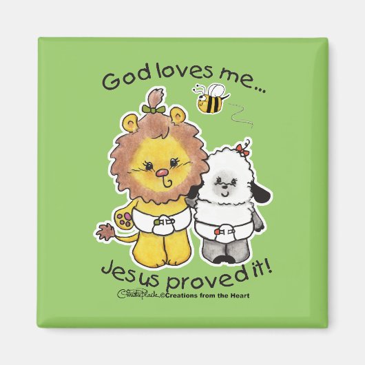 Leeuw en Lam Baby's Magneet (Voorkant)