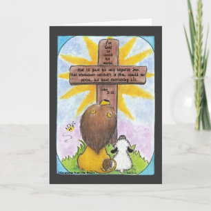 Leeuw en Lam bij het Kruis Kaart