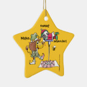 Leeuw en Lam Candy Cane Makers Keramisch Ornament (Rechts)