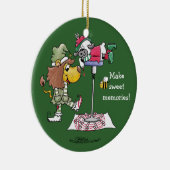 Leeuw en Lam Candy Cane Makers Keramisch Ornament (Rechts)