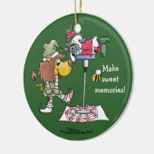 Leeuw en Lam Candy Cane Makers Keramisch Ornament (Links)