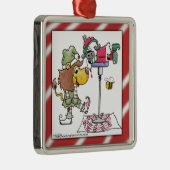 Leeuw en Lam Candy Cane Makers Metalen Ornament (Rechts)
