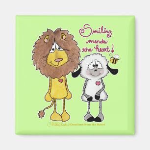 Leeuw en Lam Hart Patches Magneet