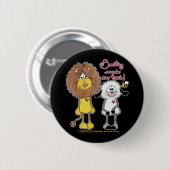 Leeuw en Lam Hart Patches Ronde Button 5,7 Cm (Voorkant /achterkant)
