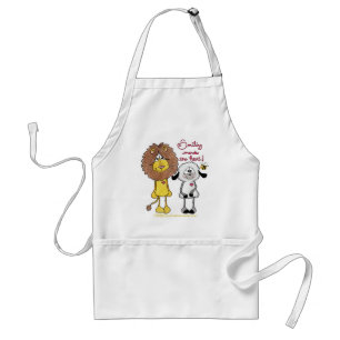 Leeuw en Lam Hart Patches Standaard Schort