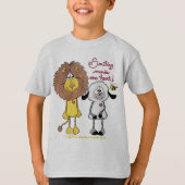 Leeuw en Lam Hart Patches T-shirt (Voorkant)