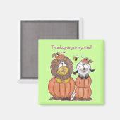 Leeuw en Lam in Pompoenen Magneet (Voorkant / Achterkant)