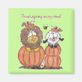 Leeuw en Lam in Pompoenen Magneet (Voorkant)