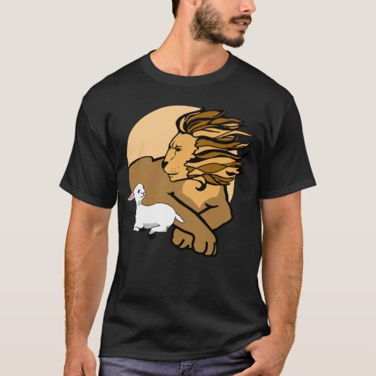 Leeuw en Lam in vrede T-shirt (Voorkant)