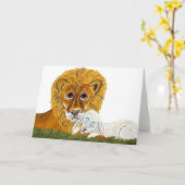 Leeuw en Lam Kaart (Gele Bloem)