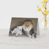 Leeuw en lam kaart (Gele Bloem)