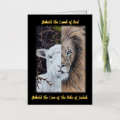 Leeuw en Lam kaart met gouden folie belettering (Voorkant)