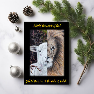 Leeuw en Lam kaart met gouden folie belettering