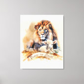 Leeuw en Lam Kerstbord Canvas Afdruk (Voorkant)