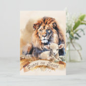 Leeuw en Lam Kerstkaarten Feestdagenkaart (Staand voorkant)