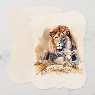 Leeuw en Lam Kerstkaarten Kaart