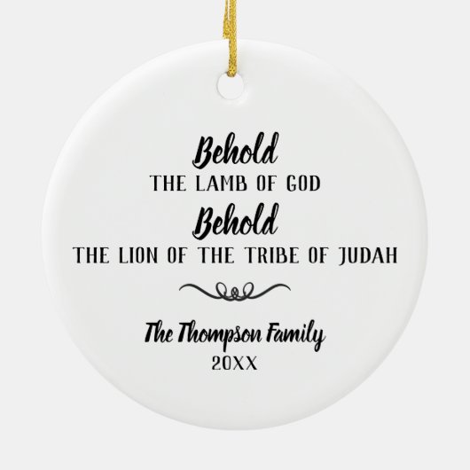 Leeuw en Lam Kerstmis ornament aanpasbaar (Achterkant)