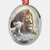 Leeuw en Lam Kerstversiering Metalen Ornament (Links)