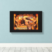 Leeuw en Lam Met Engelen Canvas Muur Kunst Bijbel (Insitu (Houten vloer))