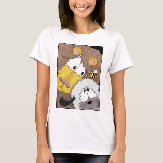 Leeuw en Lam Omhoog Close T-shirt (Voorkant)