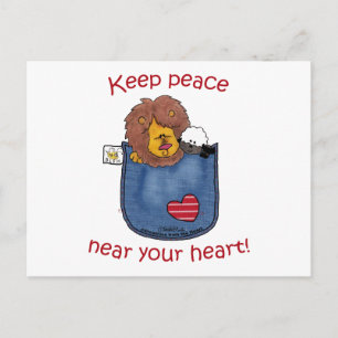 Leeuw en Lam pocket pals Briefkaart