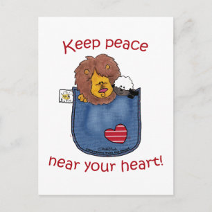 Leeuw en Lam pocket pals Briefkaart