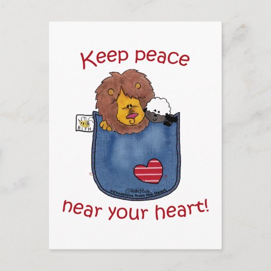 Leeuw en Lam pocket pals Briefkaart (Voorkant)