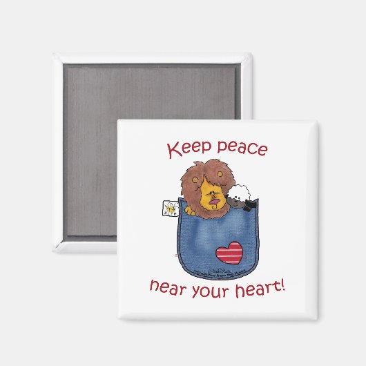 Leeuw en Lam pocket pals Magneet (Voorkant / Achterkant)