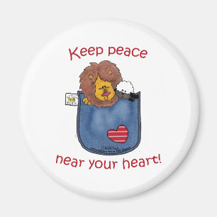 Leeuw en Lam pocket pals Magneet