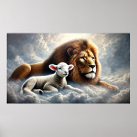 Leeuw en Lam Poster