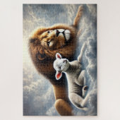 Leeuw en Lam Puzzel Legpuzzel (Verticaal)