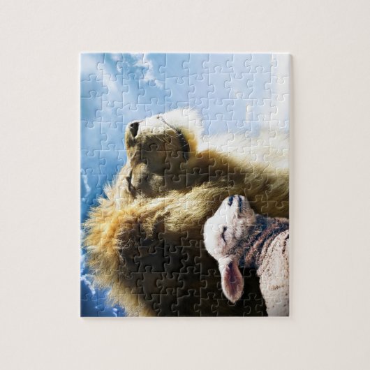 Leeuw en Lam Puzzel Legpuzzel (Verticaal)