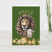 Leeuw en Lam Religieuze Kerst Kaart (Voorkant)
