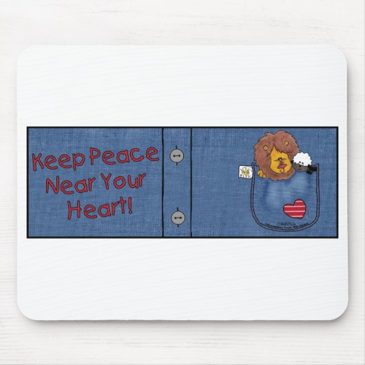 Leeuw en Lam Shirt Pocket Pals Muismat (Voorkant)