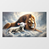Leeuw en Lam Venster Cling Raamsticker (Vel)