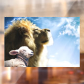 Leeuw en Lam Venster Cling Raamsticker (Vel 2)