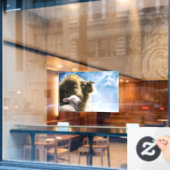 Leeuw en Lam Venster Cling Raamsticker (Cafe Raam)
