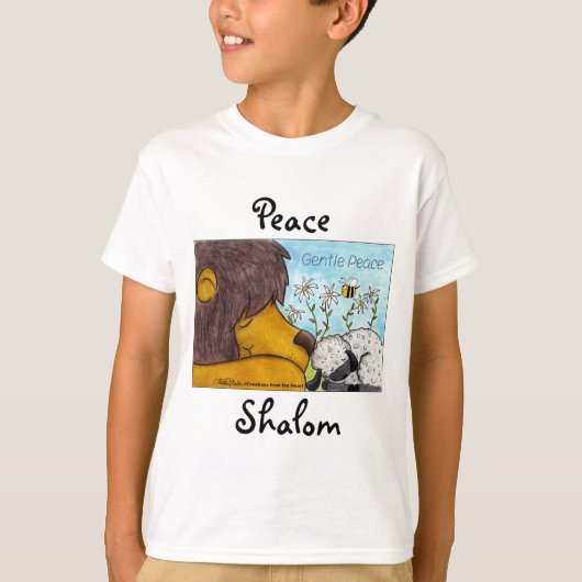 Leeuw en Lam Zachte vrede T-shirt (Voorkant)