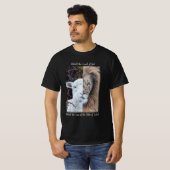 Leeuw en Lam zwart T-shirt (Voorkant volledig)