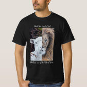 Leeuw en Lam zwart T-shirt (Voorkant)