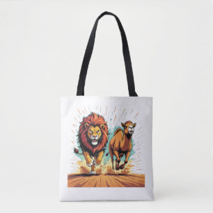 Leeuw en Lama Dash Tote Bag
