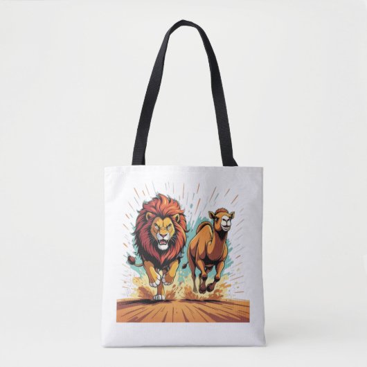 Leeuw en Lama Dash Tote Bag (Voorkant)
