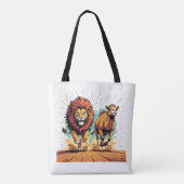 Leeuw en Lama Dash Tote Bag (Achterkant)